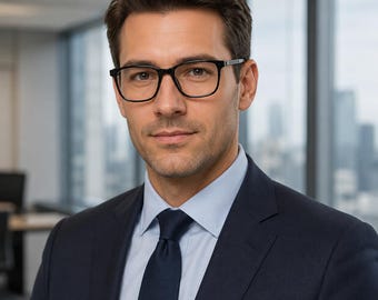 Men's square blue light blocking glasses frame, minimalist and stylish full-rim design, suitable for everyday wear.