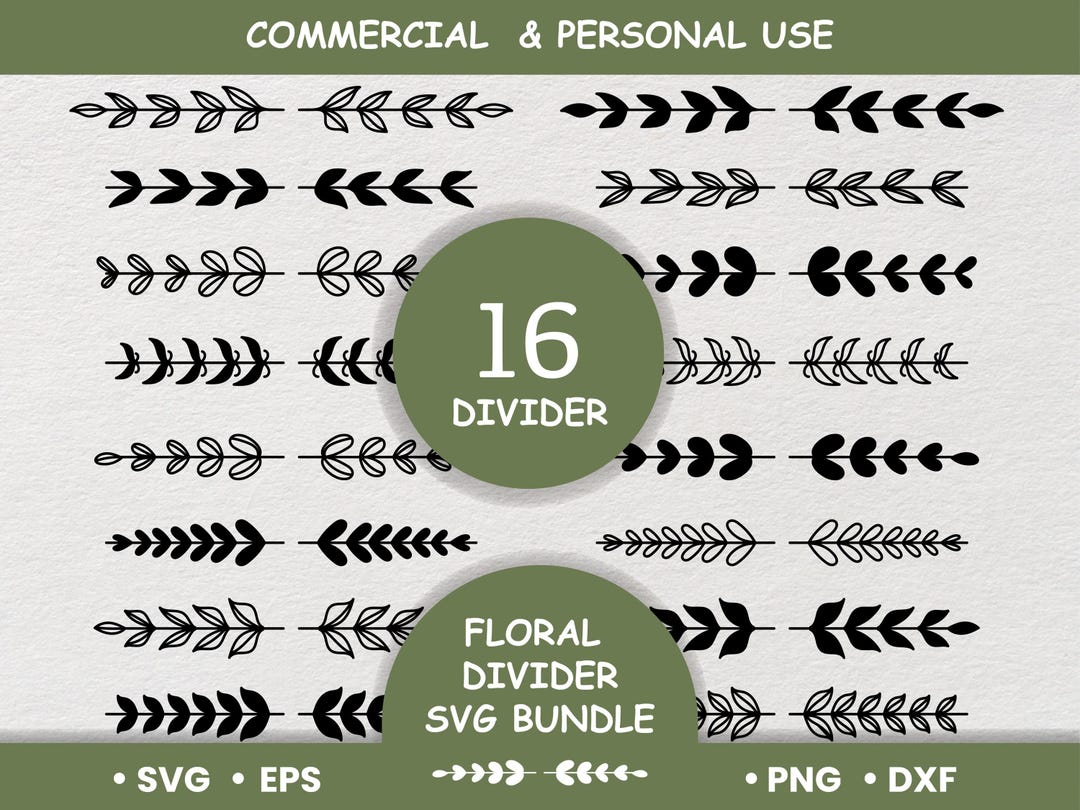 Monogram Divider Botanical Wedding Divider SVG Bundle Floral Wreath Divider - Etsy