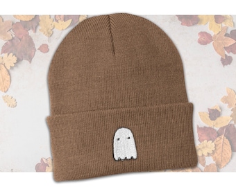 Embroidered Ghost Cuff Beanie