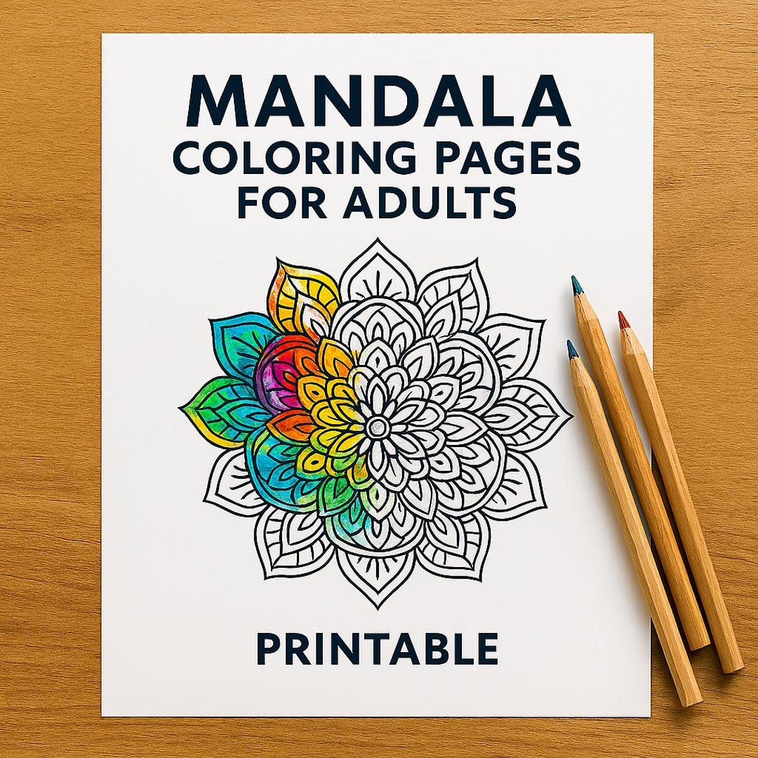 Mandala Coloring Pages for Adults | 30 Printable Mandalas | Stress