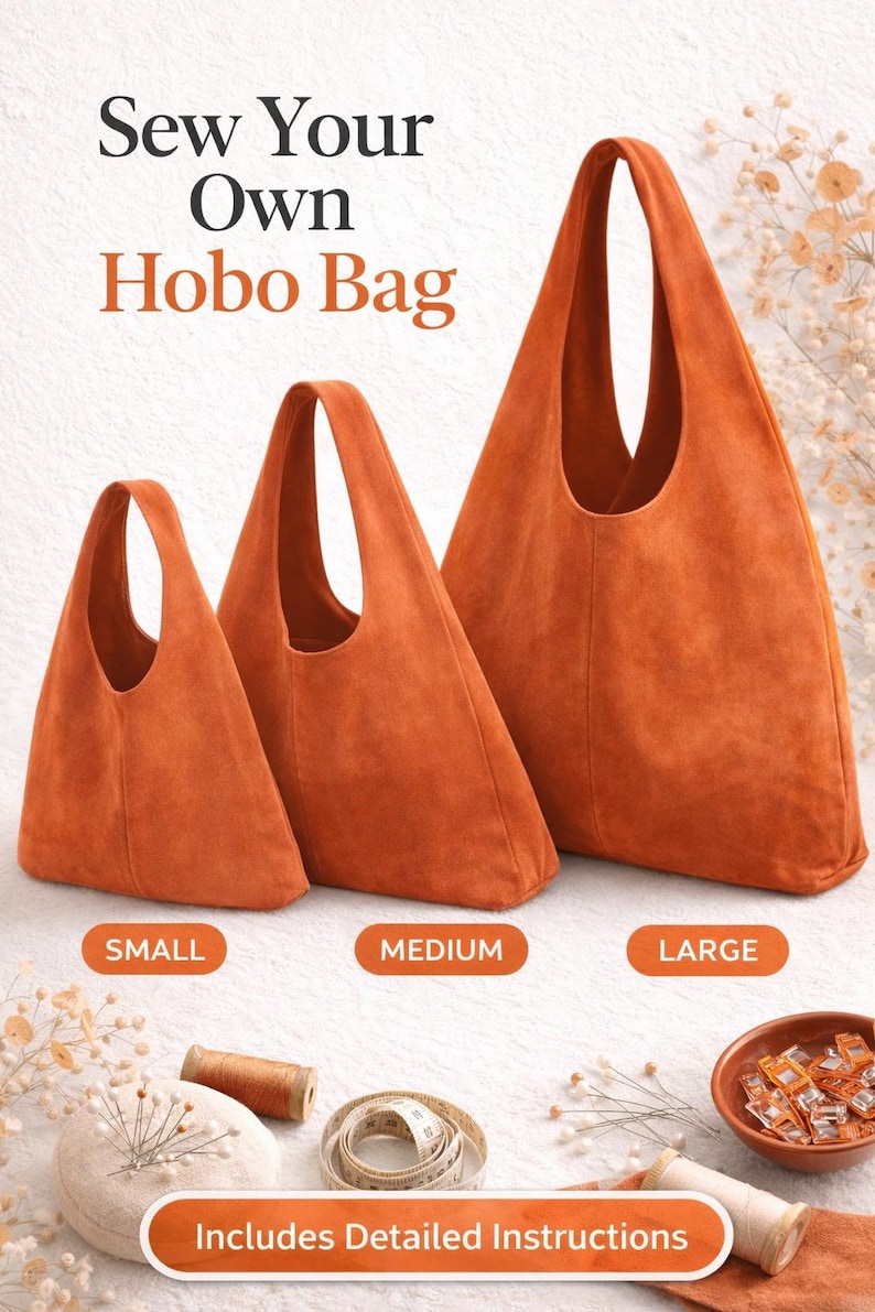 Boho Hobo Bag Sewing Pattern PDF | Slouchy Tote Bag Pattern | DIY ...