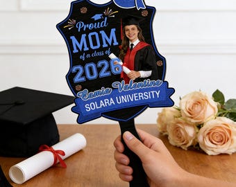 Custom Photo Graduation Fan,Personalized Graduation Gift,Custom Class of 2026 Keepsake Prop,