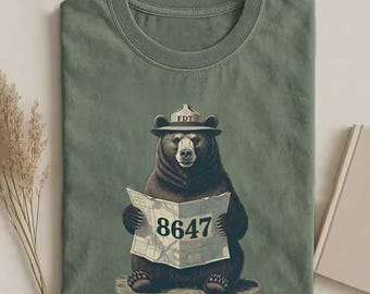 Bear Ranger Graphic Tee, Forest Camping Nature Lover Shirt