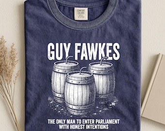 Guy Fawkes Funny Shirt, Honest Intentions Tee, Dark Humor Political Shirt, Barrel Graphic Tee, Vintage Satire Shirt