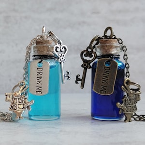 Alice in Wonderland Drink Me Necklace (Customizable)