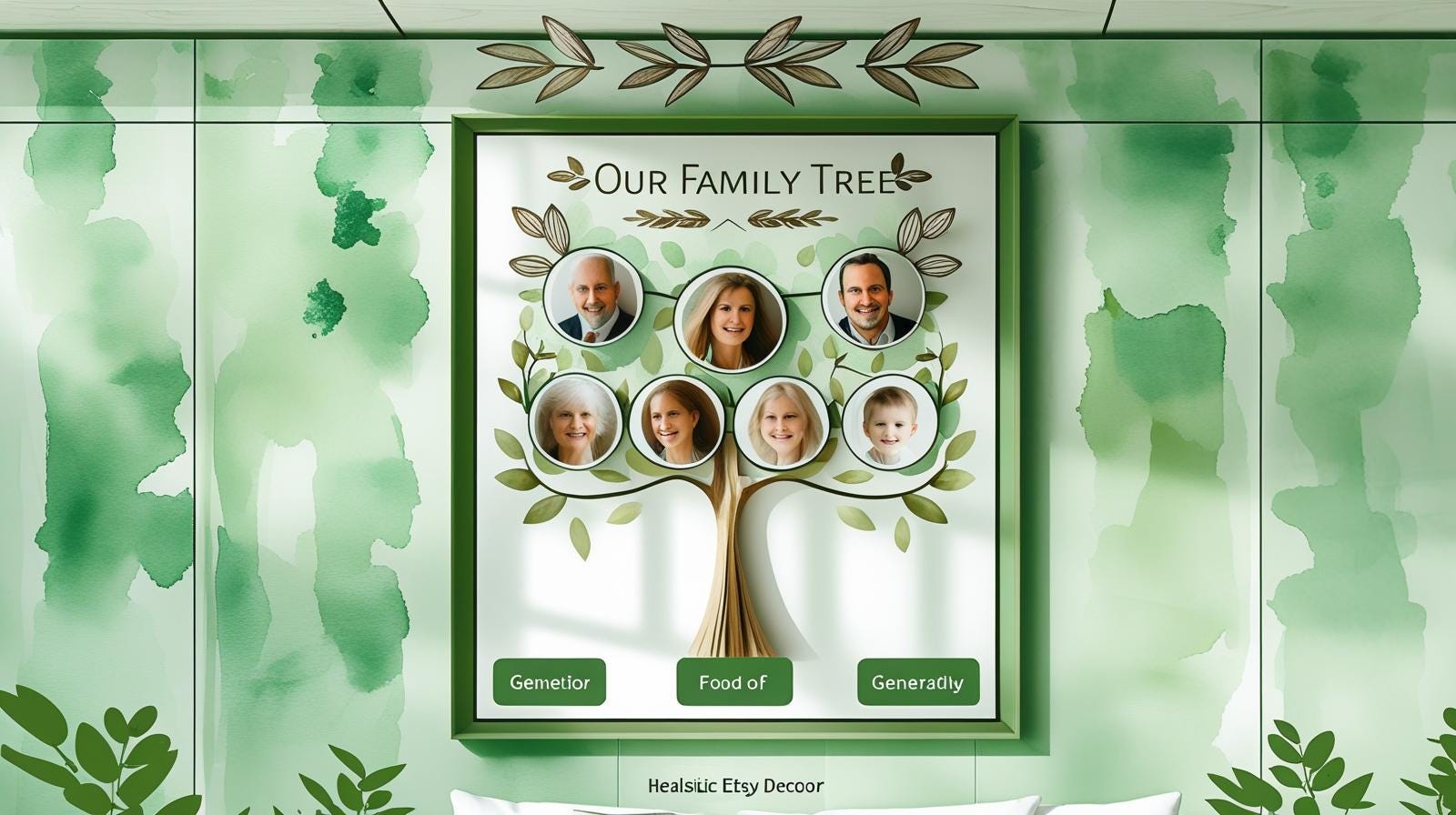 3 Generation Family Tree Template | Editable Ancestry Chart (canva ...