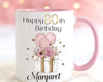 80th Birthday Personalised Name Mug 80 Year Old Nana Lady Woman Grandma