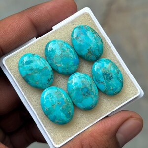 AAA+ Mohave Turkos Cabochon: Oval Platt Ädelsten bild 14