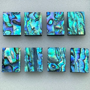 Cabujón de concha de abulón AAA+: piedra preciosa rectangular con parte posterior plana