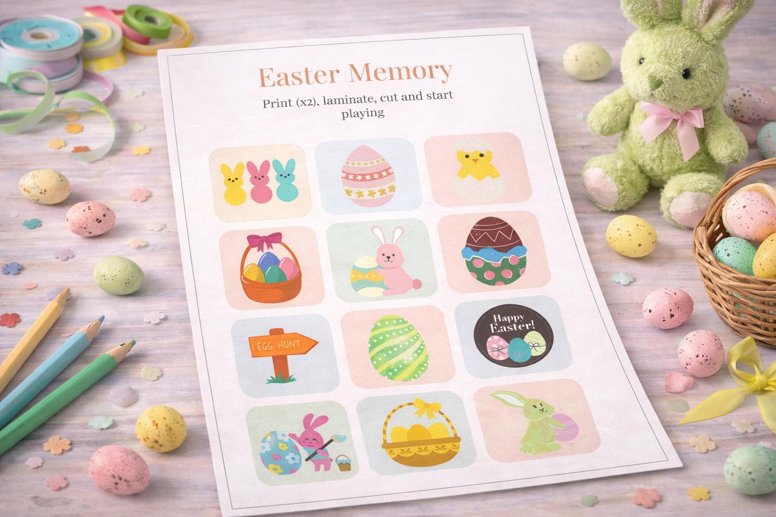 Easter Memory Matching Game | Printable Cards for Kids (PDF Download ...