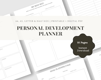 Planificador de Desarrollo Personal imprimible en PDF, Cuaderno de Planificación de Vida, Diario del Yo Futuro, Páginas para la Planificación de la Visión