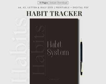 Planificador de hábitos imprimible / Agenda diaria, mensual y semanal (PDF digital)