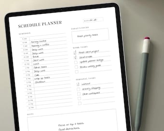 Planificador minimalista para la jornada laboral, agenda diaria, semanal y mensual, registro de hábitos (descarga en PDF)