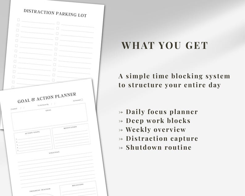 ADHD Time Blocking Planner for Focus | Structured Daily Schedule PDF ...