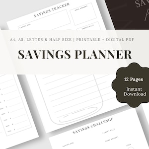 Savings Tracker Bundle, Sinking Fund, Money Planner (Digital PDF)