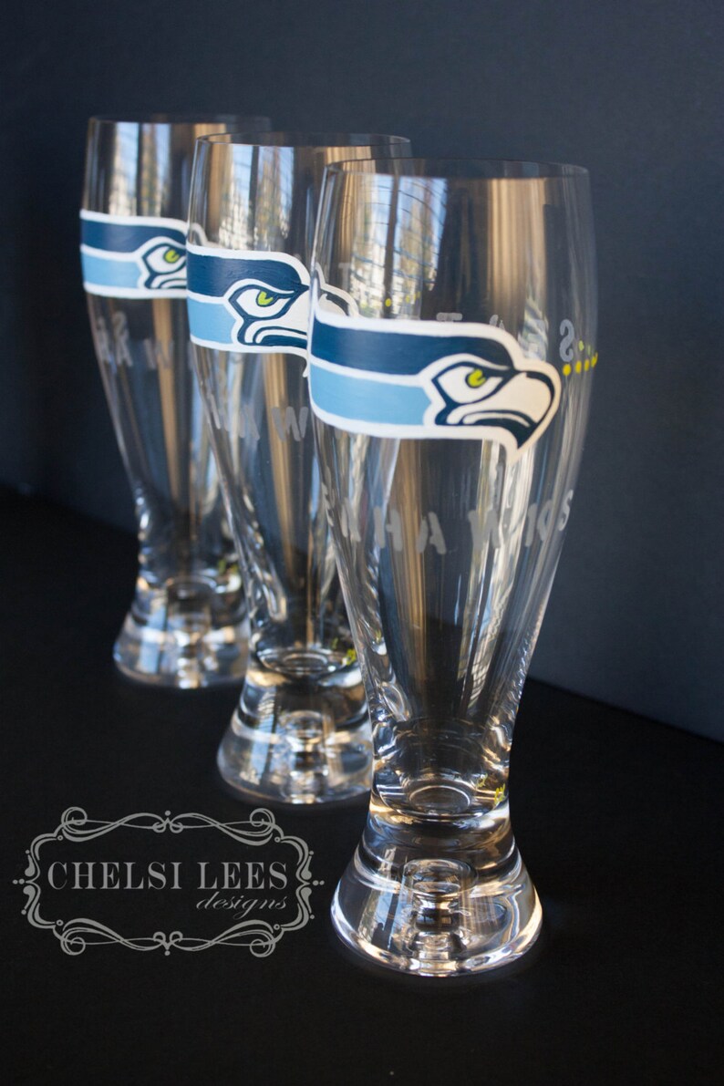 seahawks beer glass