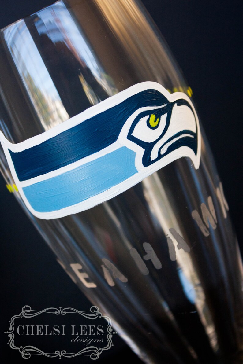seahawks beer glass