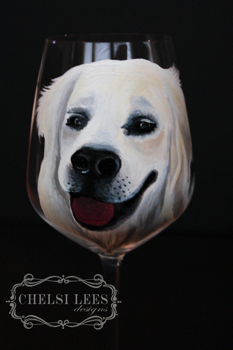 Custom Hand Painted Pet Wine Glass Etsy