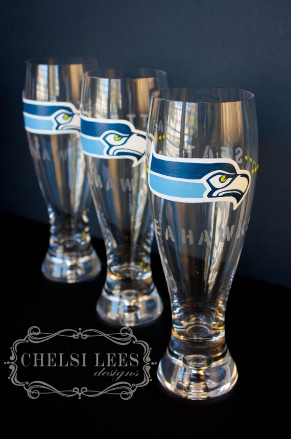 seahawks beer glass