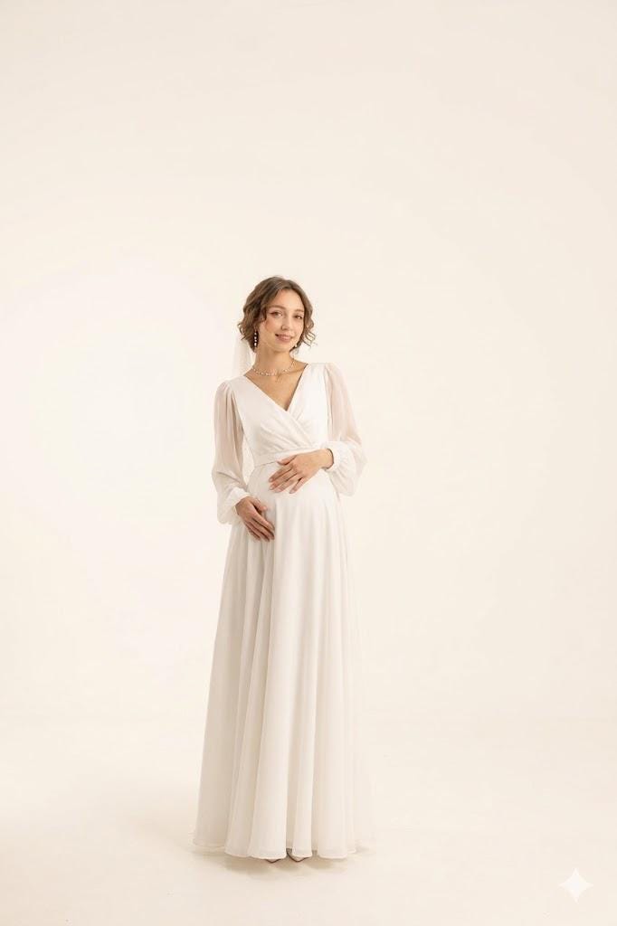 sachin and babi light blue dress Casual Wedding Dress Pregnant