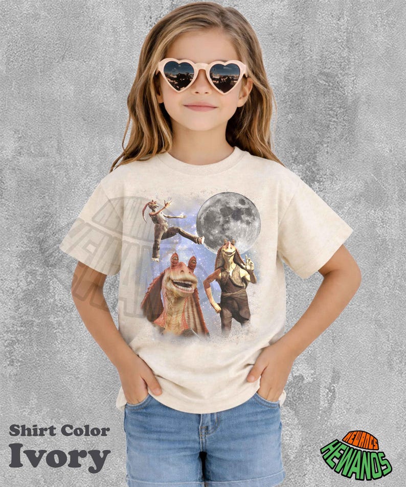 Gungan Moon Shirt, Vintage Jar Jar Binks Tee, Retro Star Wars Tshirt, Gungan Alien Graphic, Sci Fi Animal Clothing, Aesthetic Celestial Top image 3