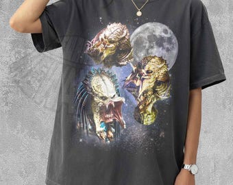 ヴィンテージ プレデター ムーン シャツ レトロ アニマル グラフィック T 天体 野生生物 美的 T シャツ 森のプレデター アパレル 90 スタイル 自然愛好家へのギフト