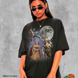 Gungan Moon Shirt, Vintage Jar Jar Binks Tee, Retro Star Wars Tshirt, Gungan Alien Graphic, Sci Fi Animal Clothing, Aesthetic Celestial Top image 2
