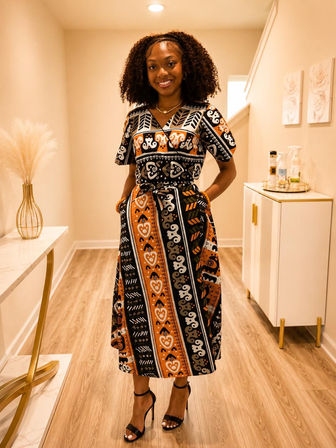 Black Orange Dress