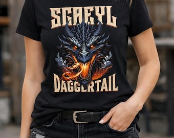 Sgaeyl Daggertail Dragon Head Illustration T-shirt | Xaden Riorsons Dragon Tee