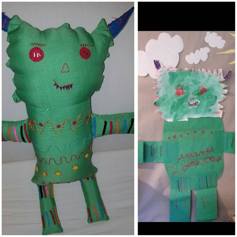 Stuffed Animal From Drawing Etsy