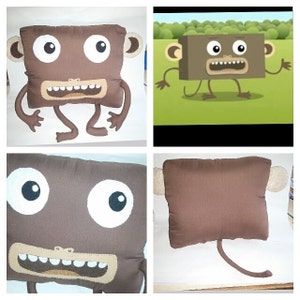 Personaje de dibujos animados para niños de gran tamaño hecho a medida para juguete de peluche, animal de peluche de foto, mono de peluche Big Block SingSong