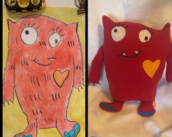 Custom Plush Toy - Softie - Ragdoll made from your child's drawing or photo-drawing come to life, artwork to plushie
