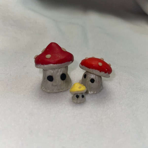 Mini Fungi Family clay figurines