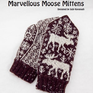 Marvellous Moose Mittens knitting pattern for men - instant digital download