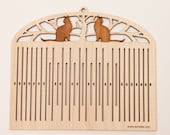 Band weaving heddle with 9 pattern slots, Baltic pickup, solid Maple, black cat