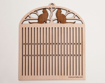 Band weaving heddle with double holes, solid Maple, double hole heddle, inkle weaving, cat
