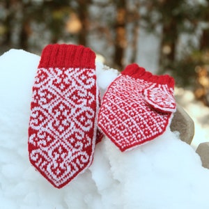 Winterheart Mittens, knitting pattern for women, colorwork, PDF instant digital download image 4