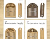 Tiny rigid heddle and shuttle for bandweaving, backstrap loom, weaving, pendant