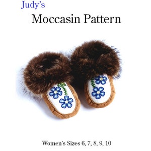 Women's moccasin pattern with instruction booklet, all sizes, gift for woman, instant PDF download image 1