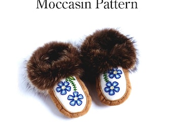 Women's moccasin pattern with instruction booklet, all sizes, gift for woman, instant PDF download