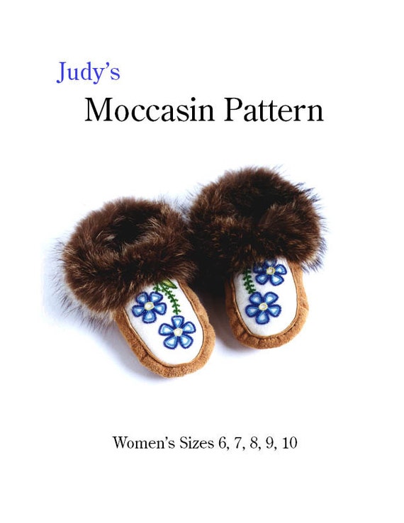 Women's moccasin pattern with instruction booklet, all sizes, gift for woman, instant PDF download