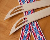 Handmade Sami style weaving shuttle for pick-up weaving