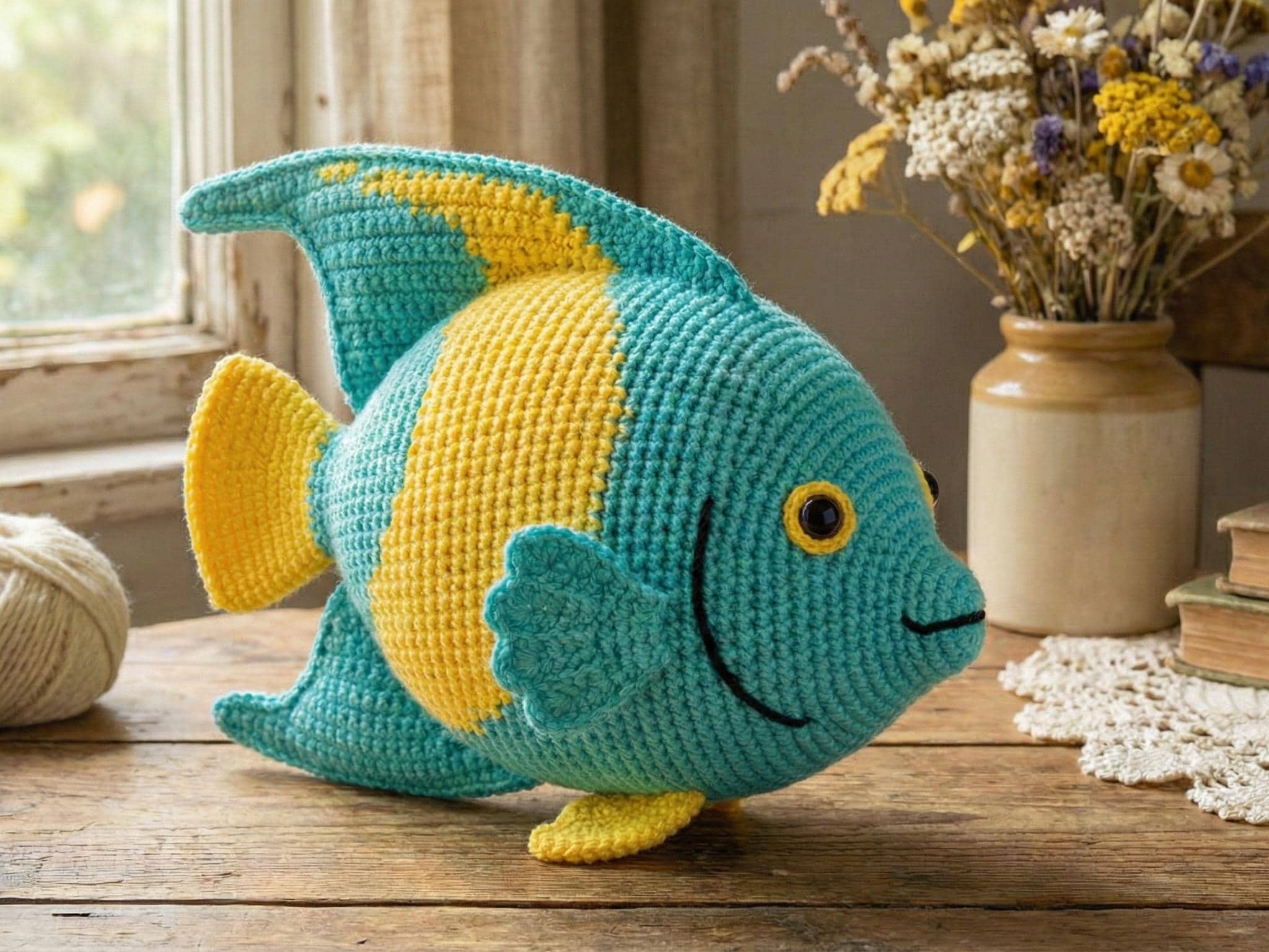 Angelfish Crochet Pattern, Tropical Fish Pillow, Ocean Nursery Decor ...
