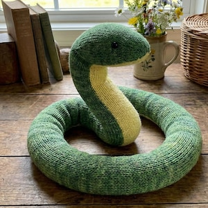 Knit Snake Pattern PDF, Serpent Stuffed Animal Toy