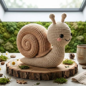 Patrón de caracol a crochet, juguete amigurumi, ideal para principiantes (descarga digital)
