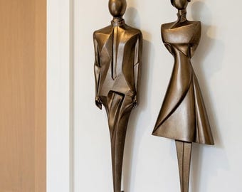 Vintage Style Aluminum Embossed Restroom Signs，3D Men Women Bathroom Signs