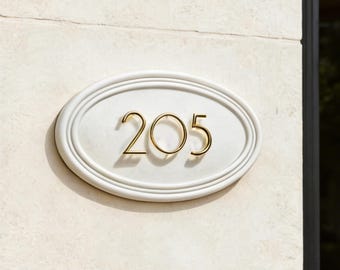 Handmade Ceramic House Number Plaque | Personalized Colorful Address Sign | Custom Door Number