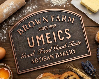 Custom Cast Brass Sign | Personalized Address Plaque, House Number Plate