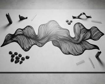 Fluid Form Minimalist Metal Wall Decor,Abstract Curved Wall Decor,Minimalist Line Wall Decor,Abstract Swirl Wave Metal Wall Decor,Home Decor