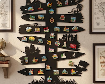 Metal Travel Magnet Display Board,Fridge Magnet Wall Display Board,Adventure Travel Magnet Board,Arrow Shaped Magnet Display Board,Wall Art